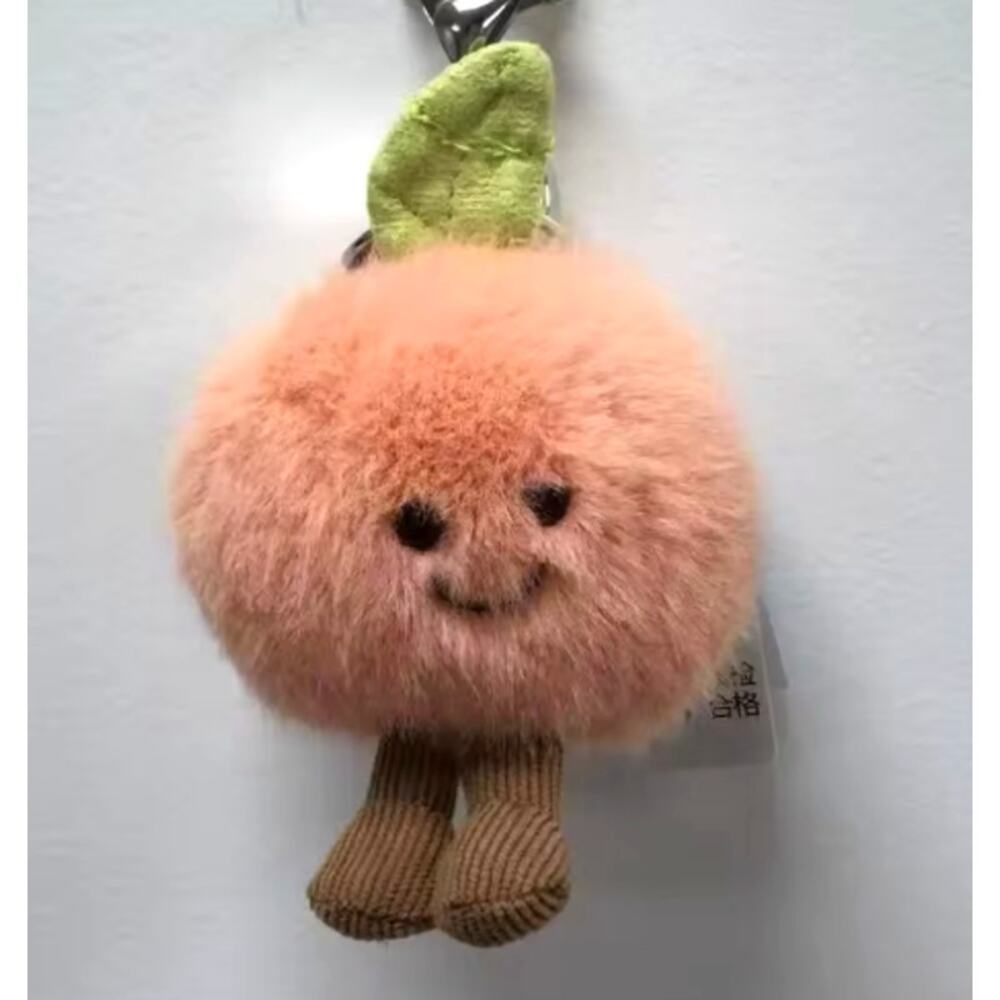 Soft Plush Peach Inspired Bag Pendant/Keychain Decoration Toy - New